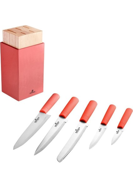 6 Parça Standlı Bıçak Seti, Şık ve Dayanıklı Mutfak Gereciği