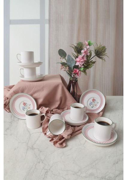 Renkli Nordic Kahve Takımı 12 Parça 6 Kişilik, Şık ve Kaliteli Set fırsatları