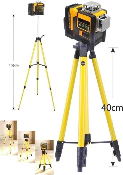 Çift Batarya 12 Işıklı 360° Lazer Metre Terazi Tripotlu Yüksek Teknoloji ve Süper Kalite Lazer Ölçüm fiyatları