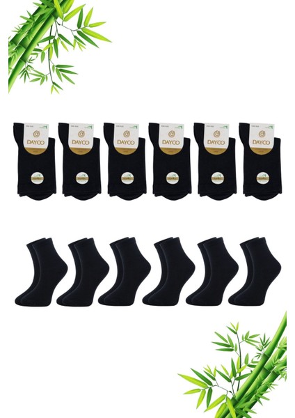 Dikişsiz Lacivert Renk Kadın Bambu Çorap 6'lı