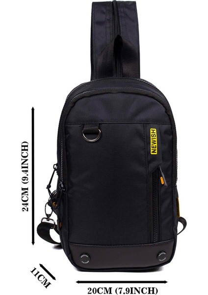 Erkek Kumaş Çapraz Göğüs ve Omuz Çantası NEW158 - Siyah - Sarı fiyatları