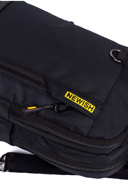 Erkek Kumaş Çapraz Göğüs ve Omuz Çantası NEW158 - Siyah - Sarı indirimleri