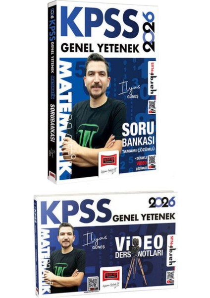 2026 Kpss Genel Yetenek Tamamı Çözümlü Matematik Soru Bankası+Video Ders Notları Seti-2 Kitap-Set