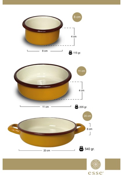 Sarı Emaye Sahan ve Çerezlik Seti, Şık ve Kullanışlı Mutfak Aksesuarları fiyatları