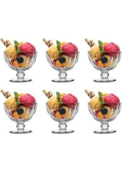 6'lı 280 cc Beyaz Dondurmalık Takımı, Şık ve Dayanıklı Tasarım