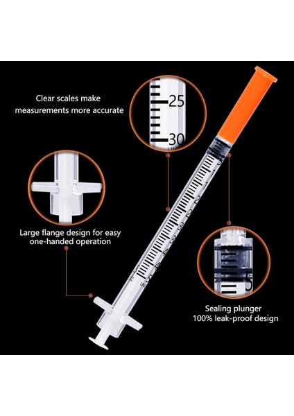 0.5 ml 0.5 cc İnce Enjektor İğnesi 100 Adet fırsatları