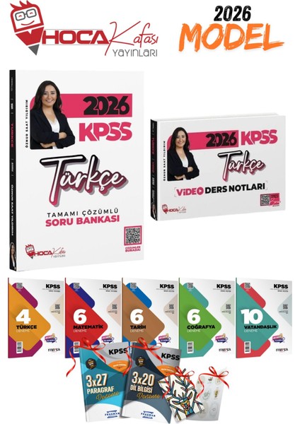 2026 Kpss Hoca Kafası Öznur Saat Yıldırım Türkçe Soru Bankası ve Türkçe Ders Notları Seti ve Deneme