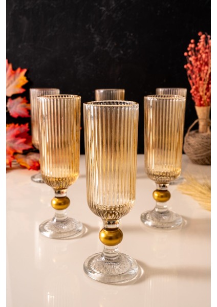 6 Parça El Işçiliği Altın Yaldızlı Kahve ve Su Bardağı Seti 160 cc