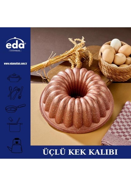 Pembe Asya Kek Kalıbı Seti, Şık ve Kullanışlı 3'lü Mutfak Gereciği fiyatları