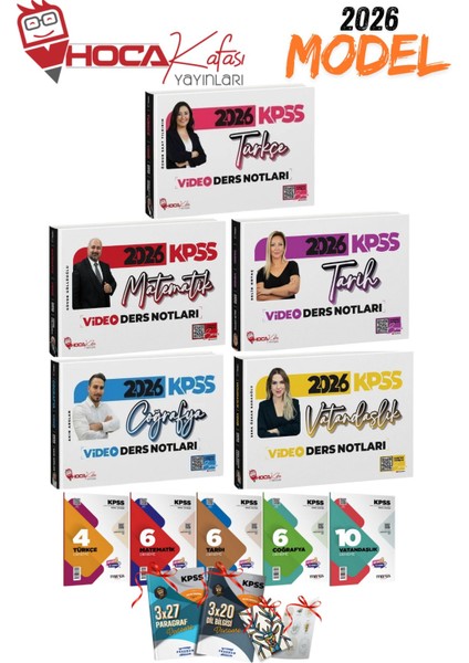 2026 Kpss Gygk Hoca Kafası 5li Video Ders Notları Seti ve 5li Branş Deneme Seti 3 Hediyeli Set