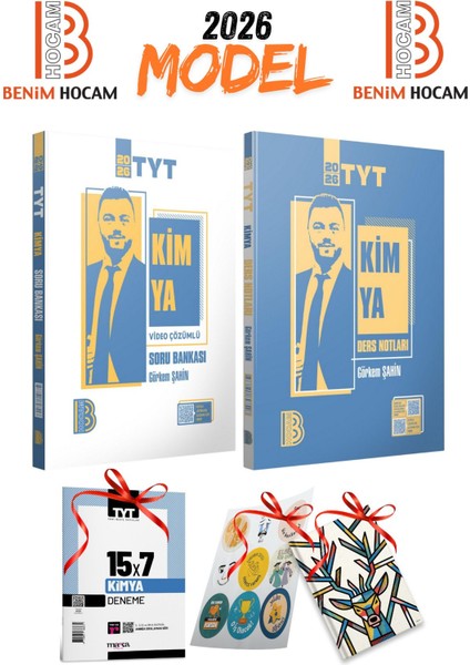 2026 Model Benim Hocam Tyt Kimya Soru Bankası ve Ders Notları Seti Görkem Şahin Branş Deneme Hediye