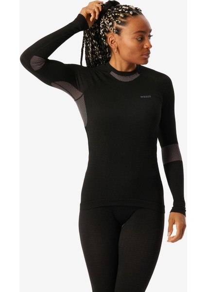 Wedze Kadın Üst Kayak Termal Içliği - Pembe/siyah - BL500 Soft