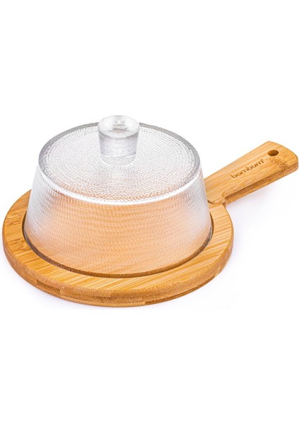 Şık 2'li Bambu Peynir Servis Seti, Kulplu ve Doğal Tasarım.