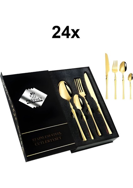 24 Parça Çelik Yemek Takımı, 6 Kişilik, Şık ve Dayanıklı Set fiyatları