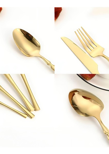 24 Parça Çelik Yemek Takımı, 6 Kişilik, Şık ve Dayanıklı Set modelleri