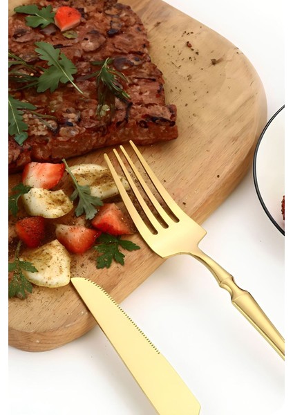 24 Parça Çelik Yemek Takımı, 6 Kişilik, Şık ve Dayanıklı Set indirimleri