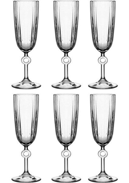 Turuncu 6'lı Ayaklı Flüt Kahve Yanı Bardak Seti