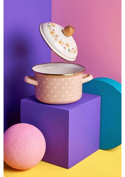 16 cm Emaye Tencere, Şık Pembe Renk, Mutfağınıza Renk Katacak Kullanışlı Tasarım fırsatları