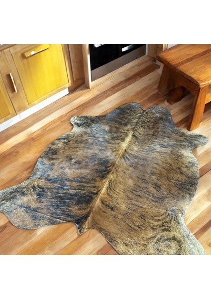 Kahverengi Hakiki Dana Derisi Post Halı 165X217CM – El Yapımı Gerçek Deri Post Halı, Lüks Dekor Halı fırsatları