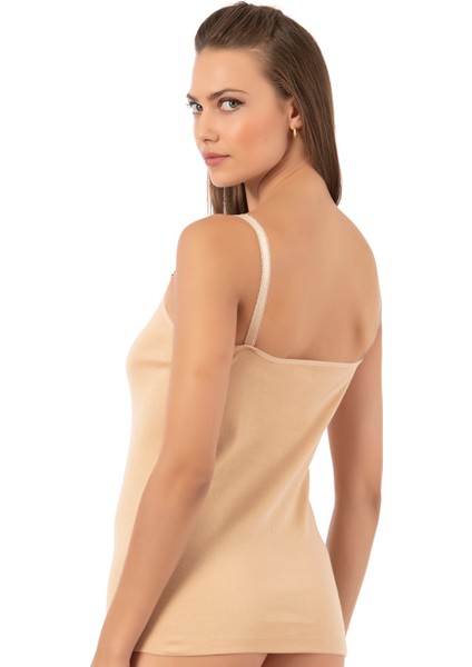 Özkan 0110 3'lü Paket Kadın Ribana %100 Pamuklu Güpürlü Esnek Rahat Ince Askılı Atlet modelleri