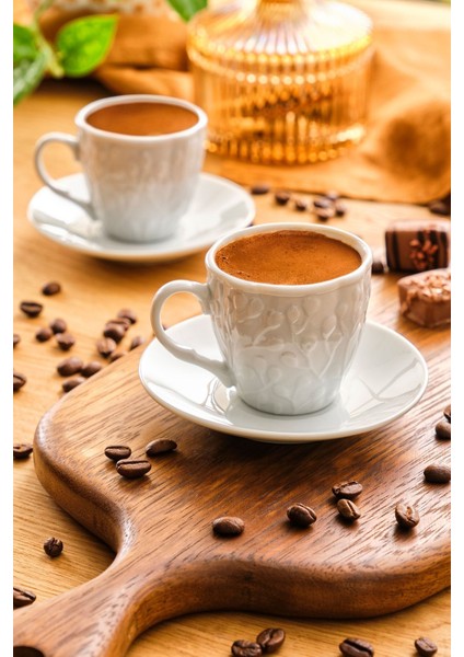 6 Kişilik Beyaz Kahve Fincan Takımı, 90 Ml, Şık ve Zarif Tasarım fiyatları