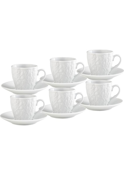 6 Kişilik Beyaz Kahve Fincan Takımı, 90 Ml, Şık ve Zarif Tasarım modelleri