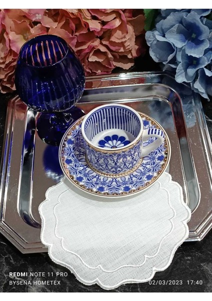 Ekru Renkli Kokteyl ve Kahve Yanı Sunum Peçetesi, 6'lı Paket