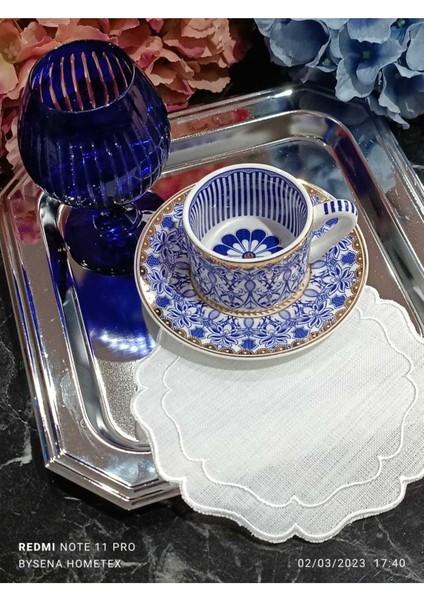 Ekru Renkli Kokteyl ve Kahve Yanı Sunum Peçetesi, 6'lı Paket