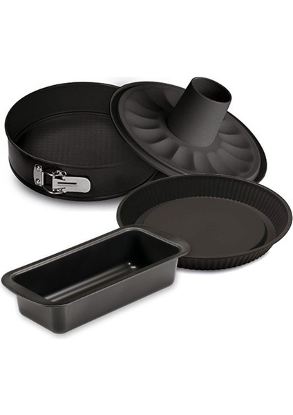 4 Parça Kek Kalıbı Seti, 26+28+25 Cm, Şık ve Dayanıklı Mutfak Gereci