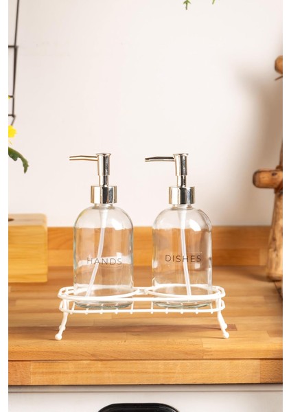 Standlı 2 Li Sıvı Sabunluk Beyaz