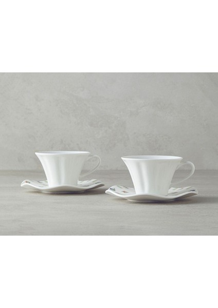 Yeşil-Mavi 4'lü Porselen Fincan Takımı, Şık ve Kullanışlı Set