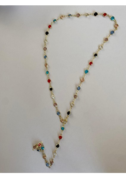 Çelik Renkli Taşlı Oval Y Model Ayarlanabilir Kolye fiyatları