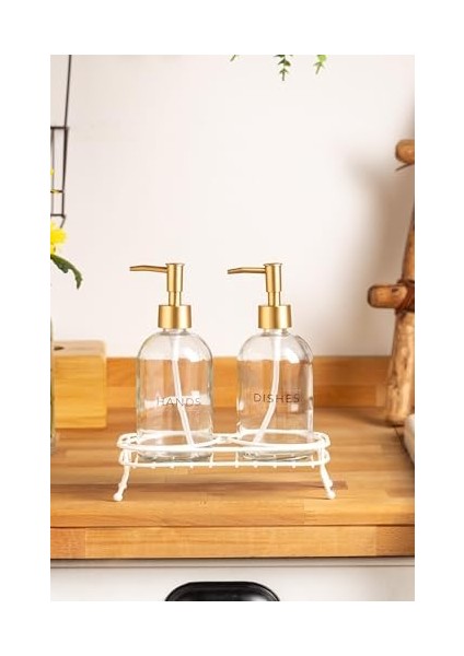 Standlı 2 Li Sıvı Sabunluk Beyaz Gold Kapak fiyatları