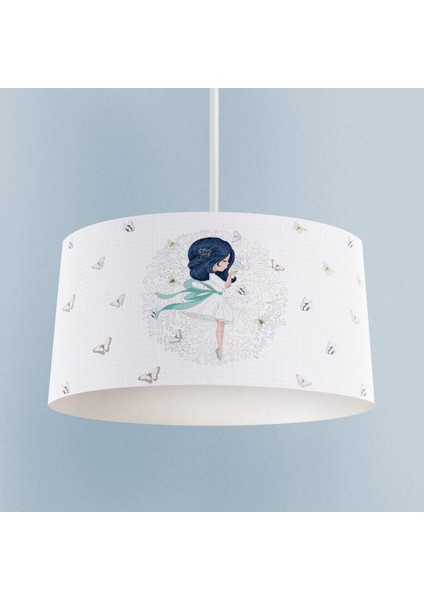 Kelebekli Prenses Desenli Zarif Beyaz Avize, Şık ve Modern Tasarım.