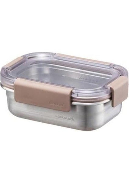 Paslanmaz Çelik Dörtgen Fırın ve Saklama Kabı, Kilitli, 310L, Kahverengi