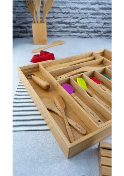 Kahverengi Ayarlanabilir Çekmece Düzenleyici, Kaşıklık ve Bıçaklık Seti indirimleri