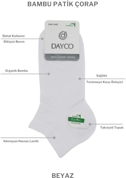 Beyaz Erkek Bambu Patik Çorap 6'lı Set 38- 40 modelleri