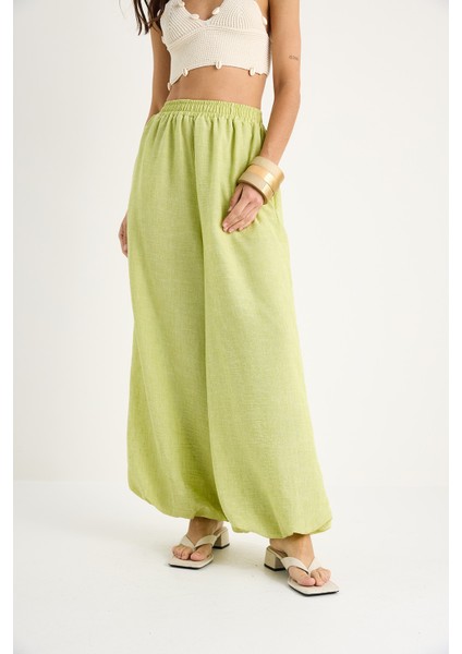 Kadın Beli Lastikli Astarlı Cep Detaylı Şalvar Pantolon indirimleri