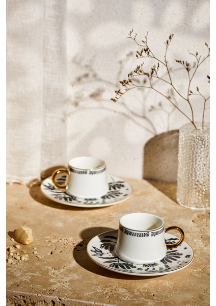 Beyaz 2 Kişilik Kahve Fincan Takımı, Şık ve Kullanışlı Tasarım