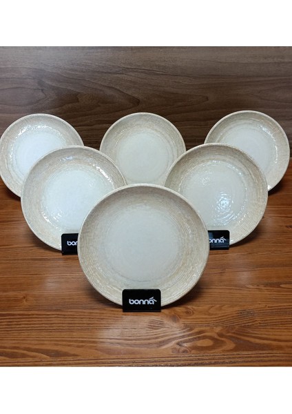 6'lı Renkli Tatlı ve Pasta Tabağı, 19 Cm, Şık ve Kullanışlı Set