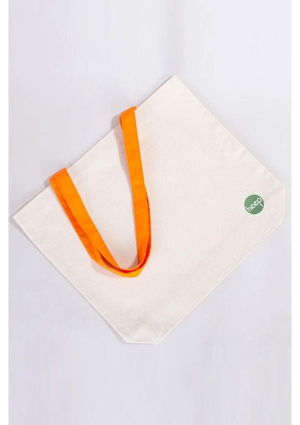 Turuncu Saplı Büyük Bez Tote Çanta indirimleri