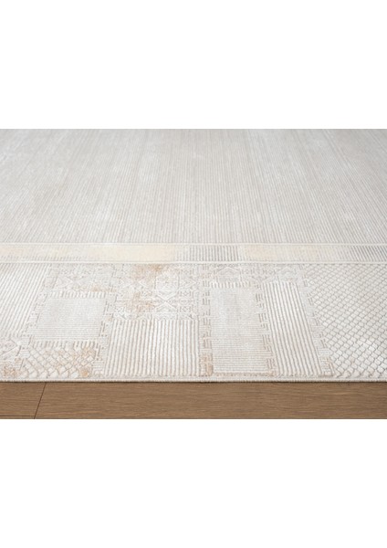 VOGUE VG001B Krem Bej Klasik Desen Modern Renk 100 TARAK Viskon Salon Halısı Ipek Serisi modelleri