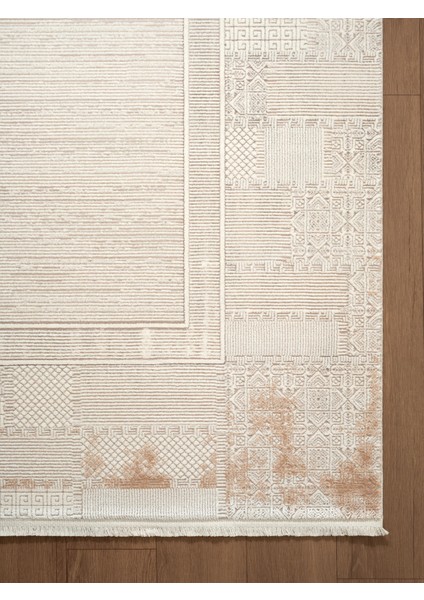 VOGUE VG001B Krem Bej Klasik Desen Modern Renk 100 TARAK Viskon Salon Halısı Ipek Serisi indirimleri