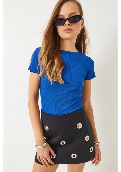 Kadın Fitilli Kaşkorse Basic T-Shirt fiyatları