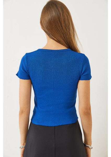 Kadın Fitilli Kaşkorse Basic T-Shirt