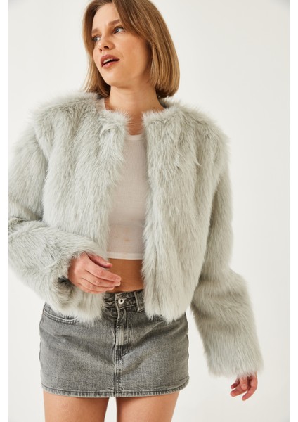 Kadın Suni Kürkllü Astarlı Mont