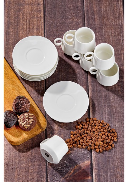 Beyaz Tulip Kahve Fincan Seti, Şık ve Zarif Tasarımıyla Kahve Keyfini Tamamlar modelleri