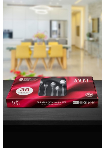Şık 30 Parça Çatal Kaşık Takımı Gümüş Renkli, Zarif ve Kullanışlı Tasarım modelleri