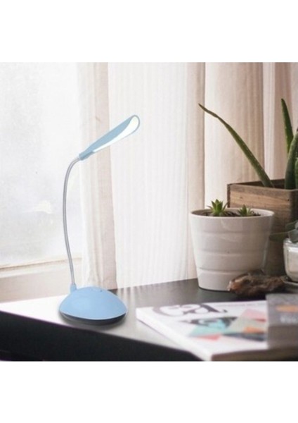 Bükülebilir Led’li Mini Masa Lambası, Portatif ve Şık Mavi Tasarım
