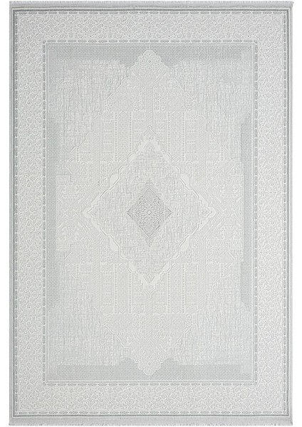 Zenith ZN003A Gri Halı Antrasit Detaylı Göbekli Yumuşak Kadife Ince Antialerjik Salon Halısı Koridor